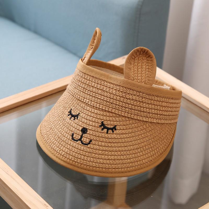 Children's Spring and Summer Sun Hat with Adorable Rabbit Ears - Cute, Cartoon Design for Boys and Girls, Offering UV Protection.