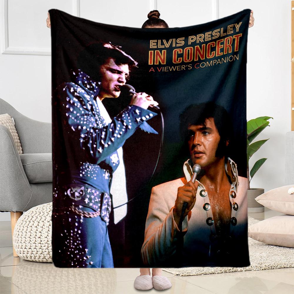 Elvis Presley Live Performance Blanket Durable Comfort Perfect for Office Bedding Office Chair for All Seasons Playful Design