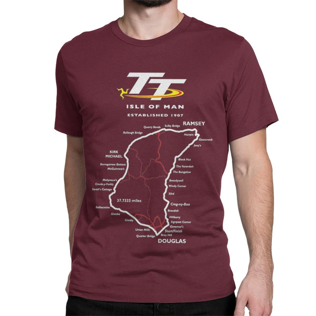 Motorcycle Races T-Shirt for Men Women Isle Of Man TT Novelty Cotton Tee Shirt Crew Neck Short Sleeve T Shirt Adult Clothing