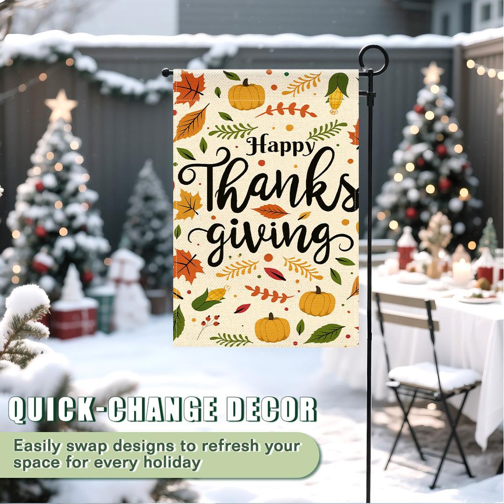 Thanksgiving ThemeGarden Flag 12x18 Inch Double Sided for Courtyard Outdoor Welcome Flag Decoration (Excluding Flagpole)