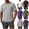 Men's Short Sleeve Shirt Set Quick Dry Running Fitness Muscle Tee Summer Beach Gym Activewear Lightweight Breathable Fabric