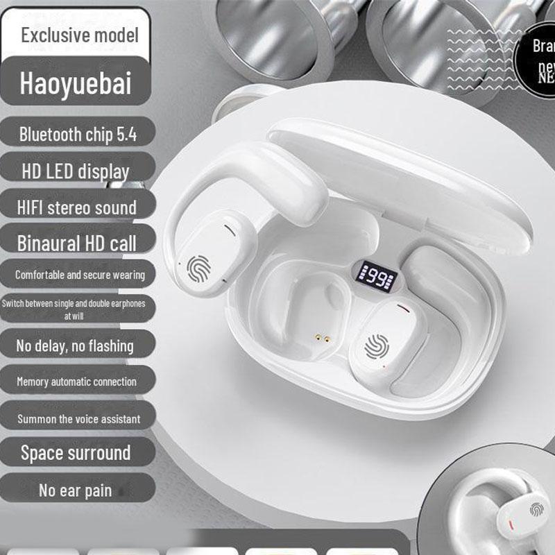 

Беспроводная спортивная гарнитура Bluetooth с заушным креплением OWS GT280 для неинвазивного длительного использования. GT280 белый