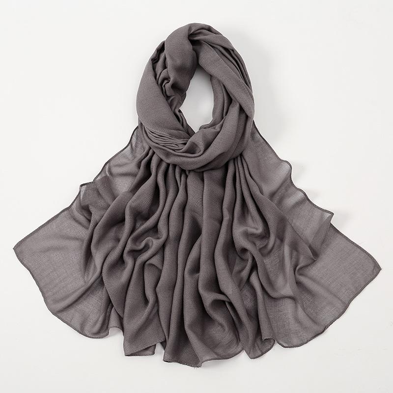 High Quality Thin Modal Monochrome Thin Edge Small Size Breathable Human Cotton Shawl Cotton and Linen Women's Scarf Headscarf
