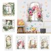 Multicolor Wall Sticker PVC Background Ornament Window View Flowal Stickers Watercolor Self-Adhesive Wallpaper Kids Room