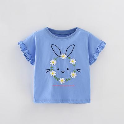 Summer New Children's T-shirt Girls Short Sleeve Loose Top In Europe and the United States Children's Clothes for Little Girls