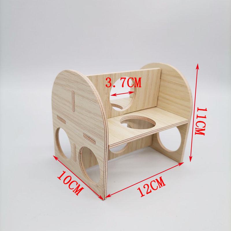 Solid Wood Double-Layer Hamster House with Swing & Seesaw