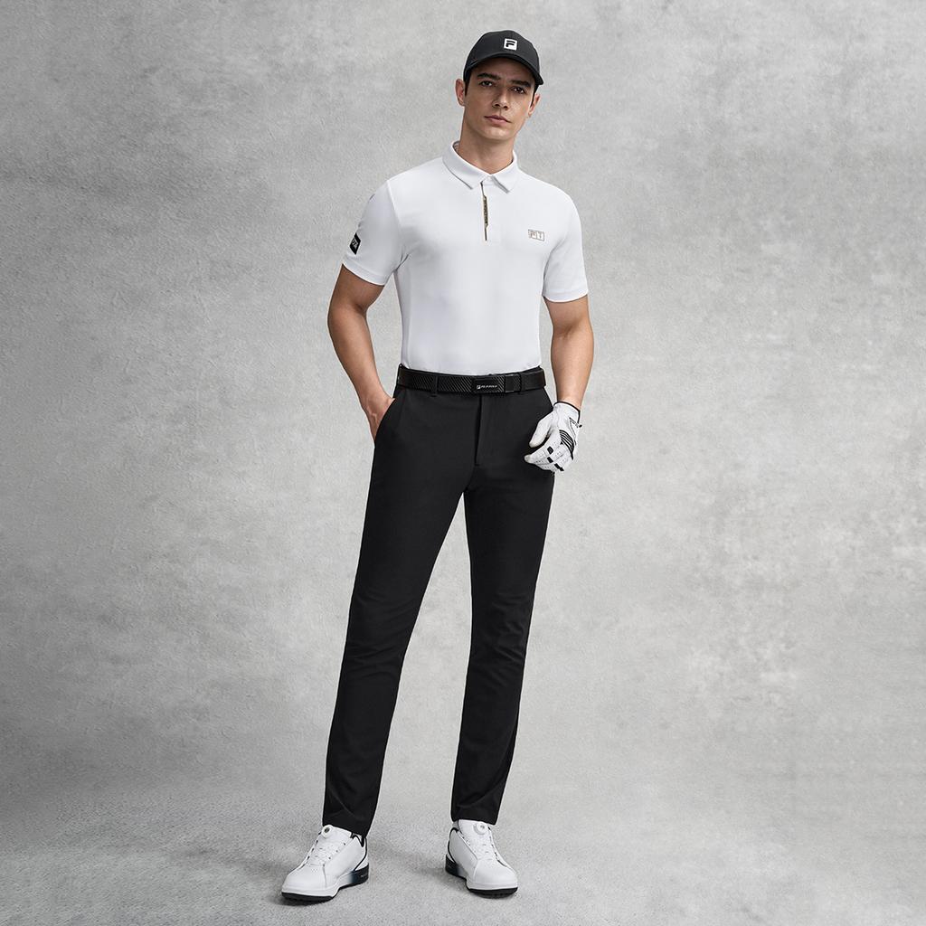 FILA Golf Series Fashion Simple Basic Classic Sports Casual Versatile Comfortable Slim Fit Knitted Short Sleeve Polo Shirt Men tops A11M615103FWT