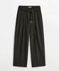 LMOOD Inversion Wool Cotton Belted Slacks Charcoal Brown