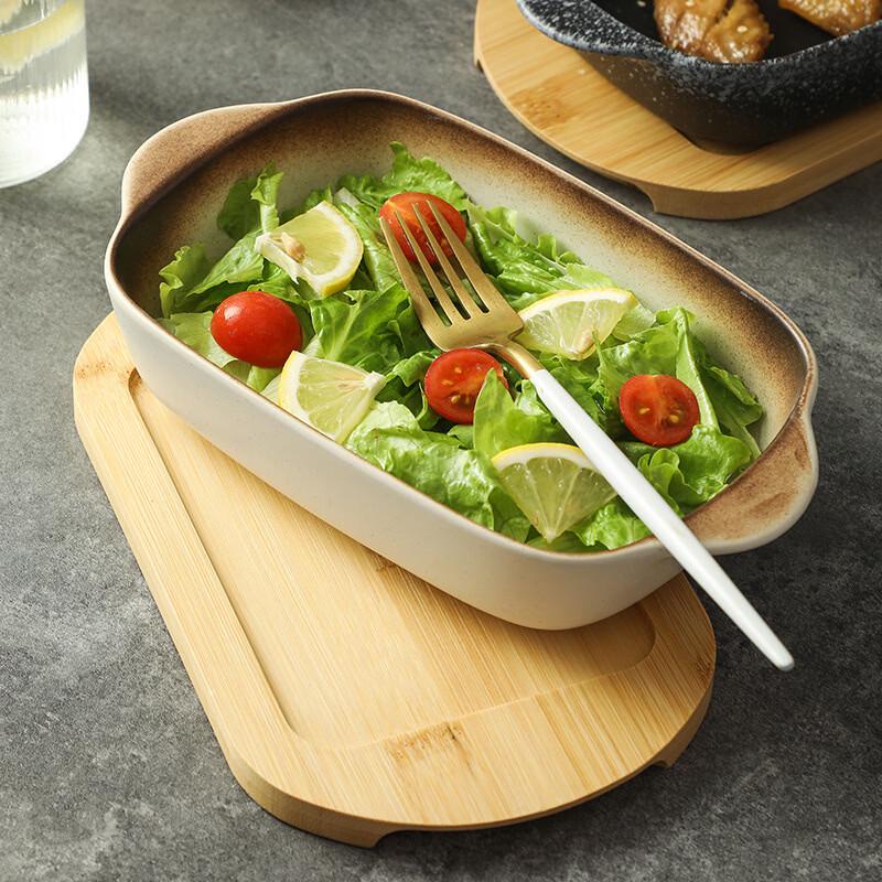 ZISIZ Commercial Ceramic Double-Handle Baking Dish