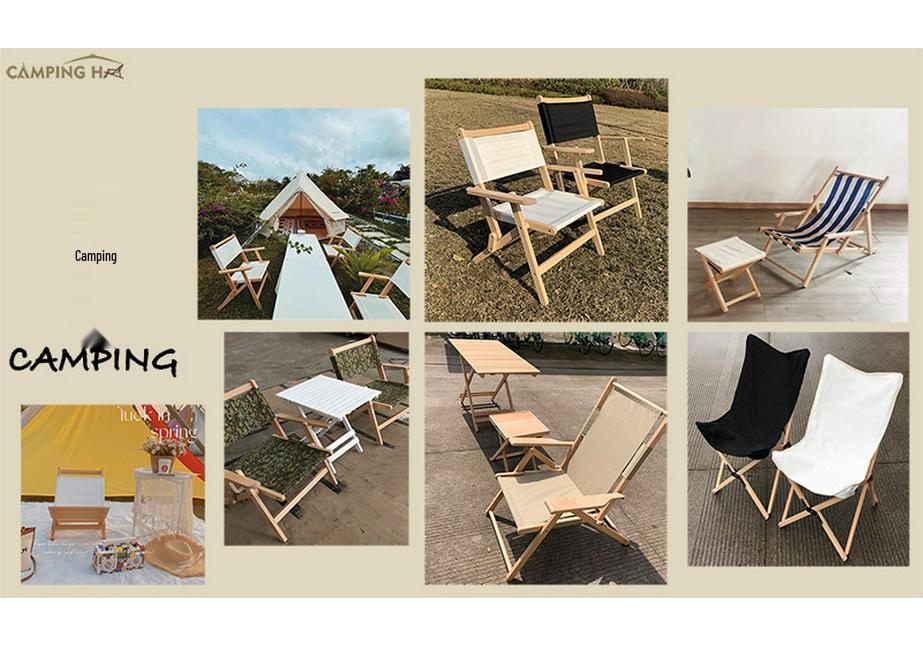 Pink Wooden Outdoor Lounge Chair for Beach, Balcony, Camping, and Garden