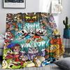 1Pc Cuphead Print Flannel Blanket, High Quality Comfortable for All Seasons, Home Decor, Warmth and Comfort, Perfect for Christmas Gifts