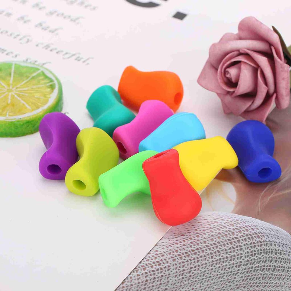10pcs Silicone Pencil Writing Holder Ergonomic Pen Writing Aid Tool for Children Students