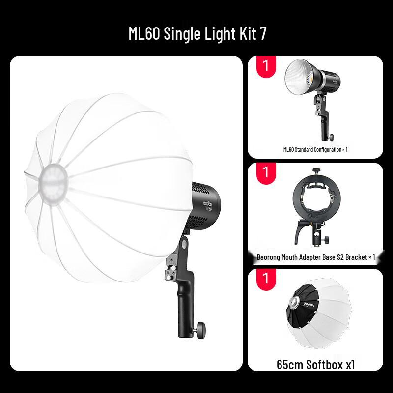 Godox ML60 LED Continuous Light with Lantern Softbox Kit