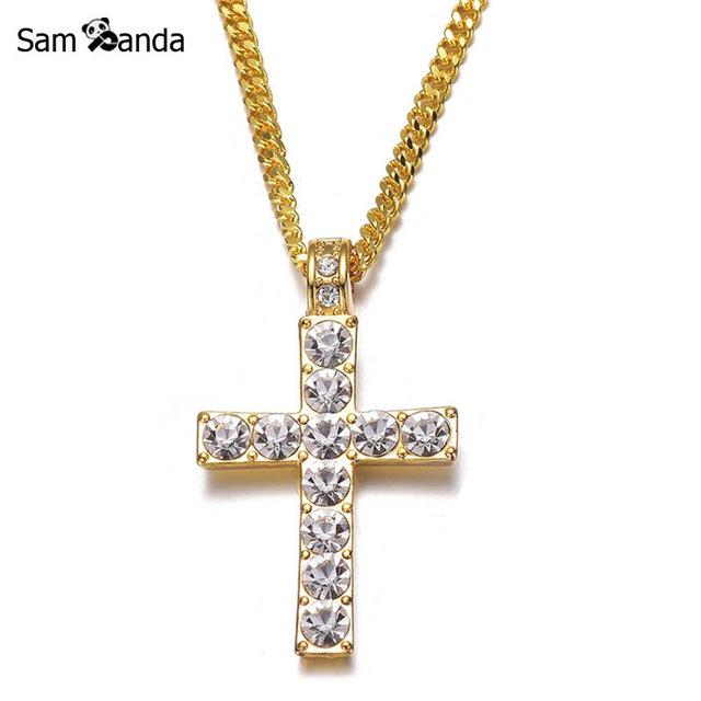 

Крест кулон блестящие ожерелья со стразами и кристаллами