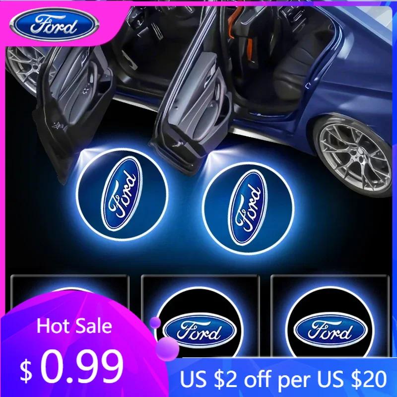 Autoaufkleber 2 Stück LED Auto Türleuchte Projektorlicht Willkommenslogo Laser Automobil Geister Schatten Für Ford Kuga Fiesta EcoSport MK M