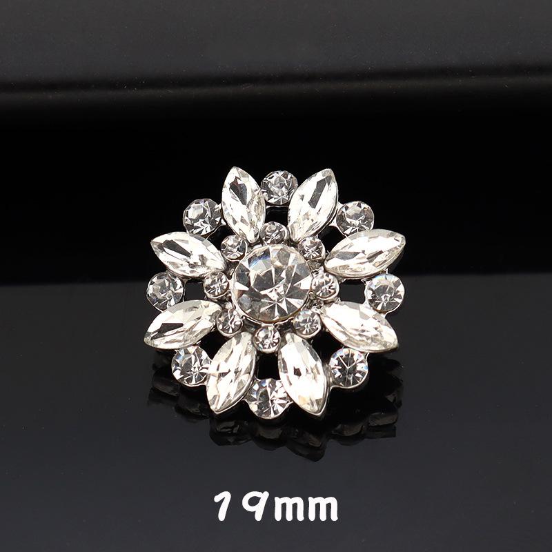 5 Stück High-End Metall Diamantenbesetzte Mantelknöpfe Kinder Pelzknöpfe Nerzknöpfe Mode Blütenblatt Strassknöpfe