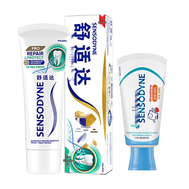 

Sensodyne Kids Клубника и Про Ремонт Мятная Зубная Паста Упаковка