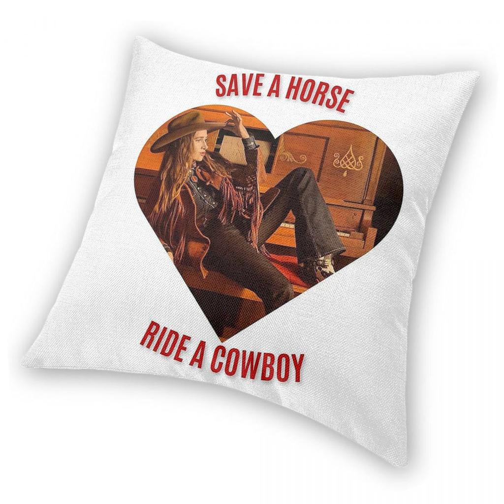 Big & Rich Save A Horse Ride A Cowboy Square Pillowcase Polyester Linen Velvet Pattern Zip Pillow Case Sofa Seater Cushion Cover