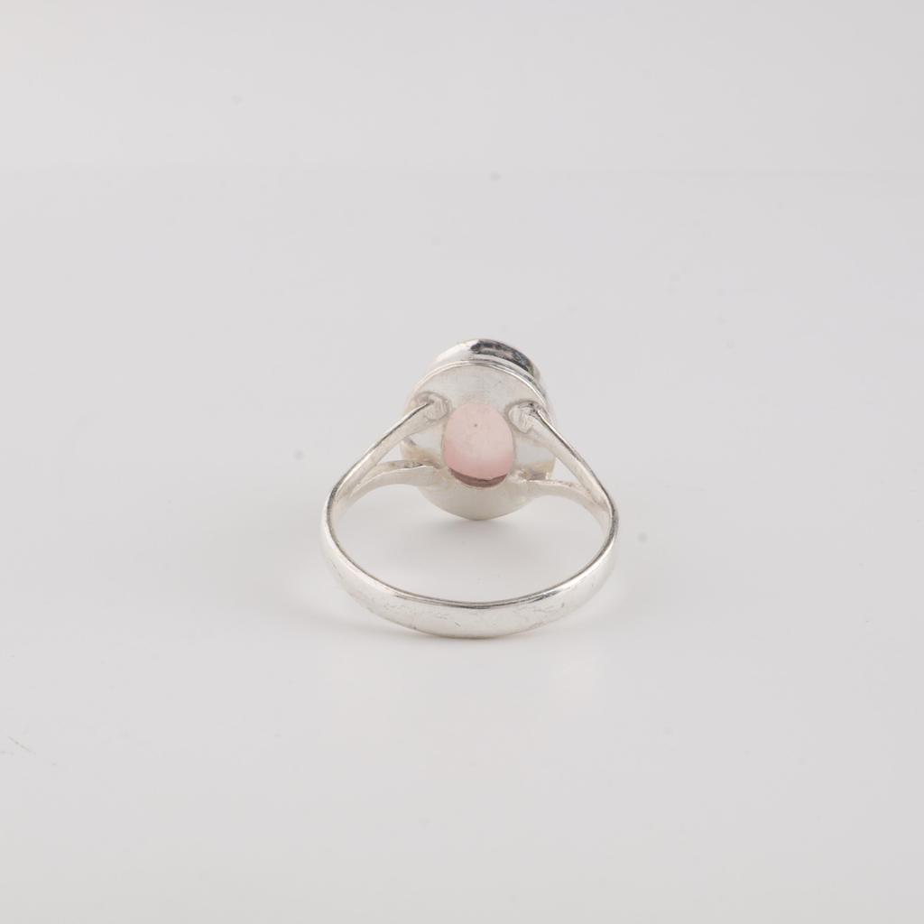 Natural Rose Quartz Gemstone 925 Sterling Silver Handmade Gift Designer Ring For Women RR-80-23