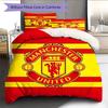 Man Utd Bedding Quilt Set Quilt Cover Pillowcase Home Decoration Birthday Gift (1 * Duvet Cover + 2 * Pillowcase, Without Core)