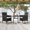 Day and Night - Day and Night 3-piece Garden Dining Set Black Synthetic Rattan