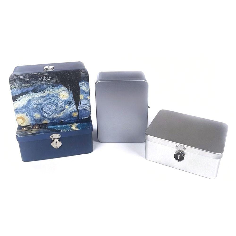 Password Lock Tinplate Box Large Size Password Lock Box Organizer Box Storage Box  Personal Items