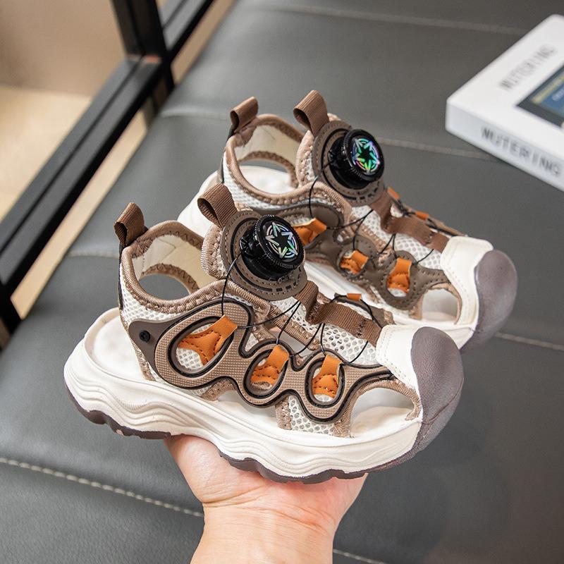 New Summer Boys' Closed-Toe Sandals - Korean Style Breathable Soft Sole Sports Beach Sandals for Kids