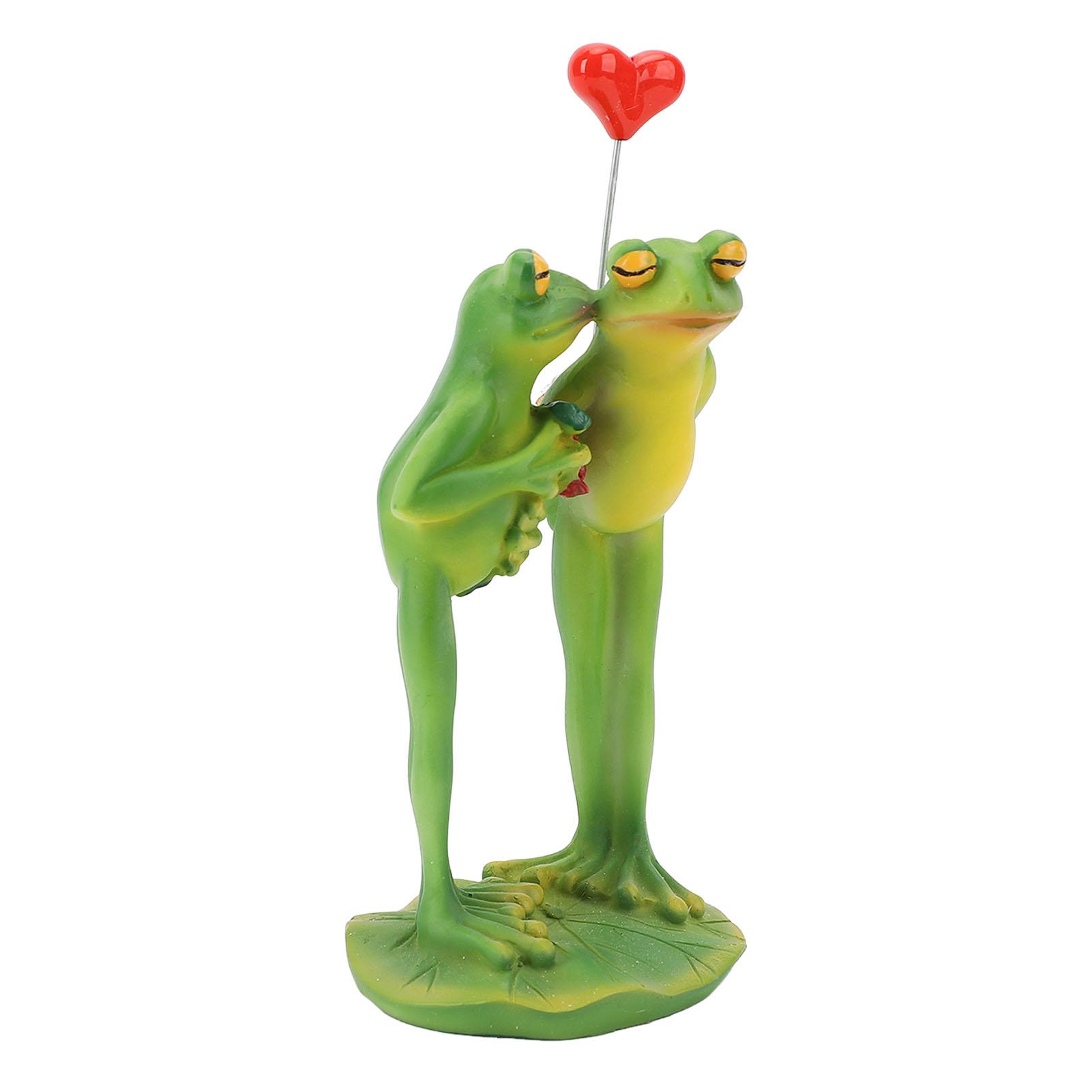 

3D Frog Decor Couple Figurine Novelty Animal Statue Ornament Home Office Desk Decoration