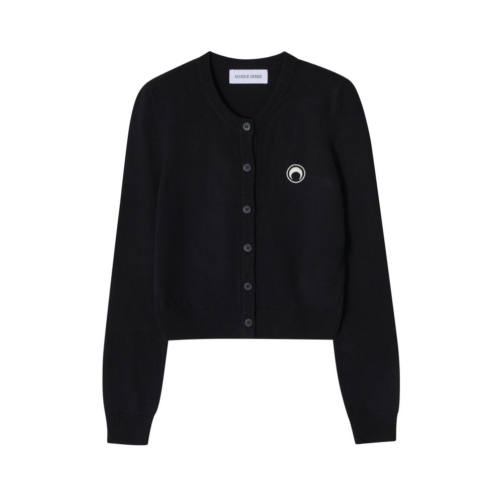 

Marine Serre Women S Cardigan Moon Logo Fitted Wtk011a Ckni0511 Bk99 WTK011A CKNI0511 BK99 (M)