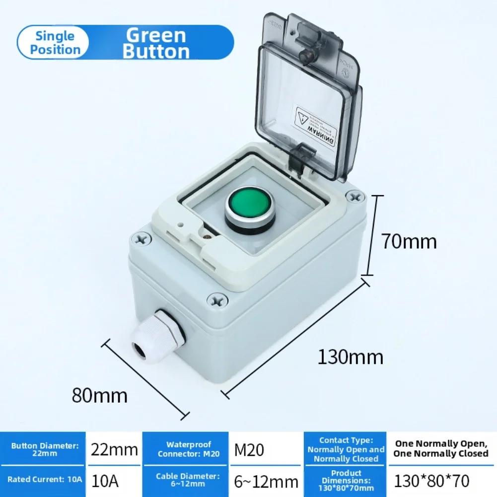 Waterproof Outdoor Control Box with Button Switch and Self Resetting Function Suitable for Start Stop Operations
