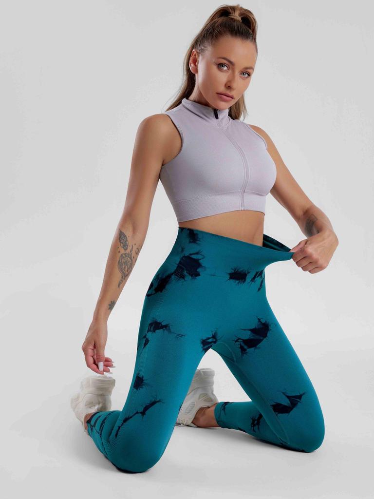 European & American Seamless Tie-dye Yoga Pants: Hip-lifting, Waist-slimming, High-Elastic Fitness Leggings
