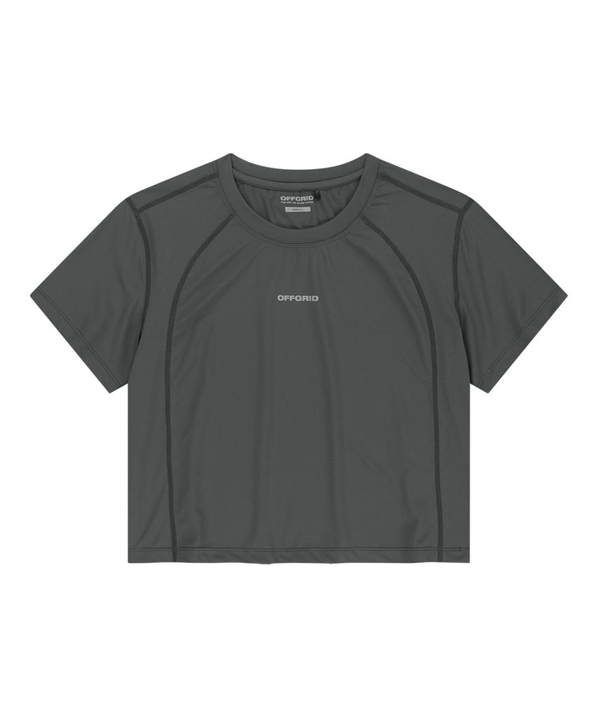 OFFGRID W Coulier Askin Crop Short Sleeve T-Shirt - Charcoal