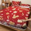 3pcs Christmas gingerbread print coreless bedsheet set multiple size soft bedcovers bedroom bedding decorations machine washable