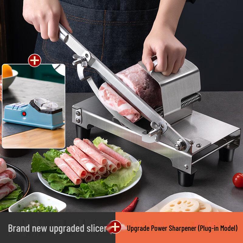 JPHZNB Electric Frozen Meat Slicer with Upgraded Sharpener