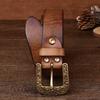 Thickened Men's First Layer Cowhide Retro Belt Copper Buckle Trendy Casual Belt