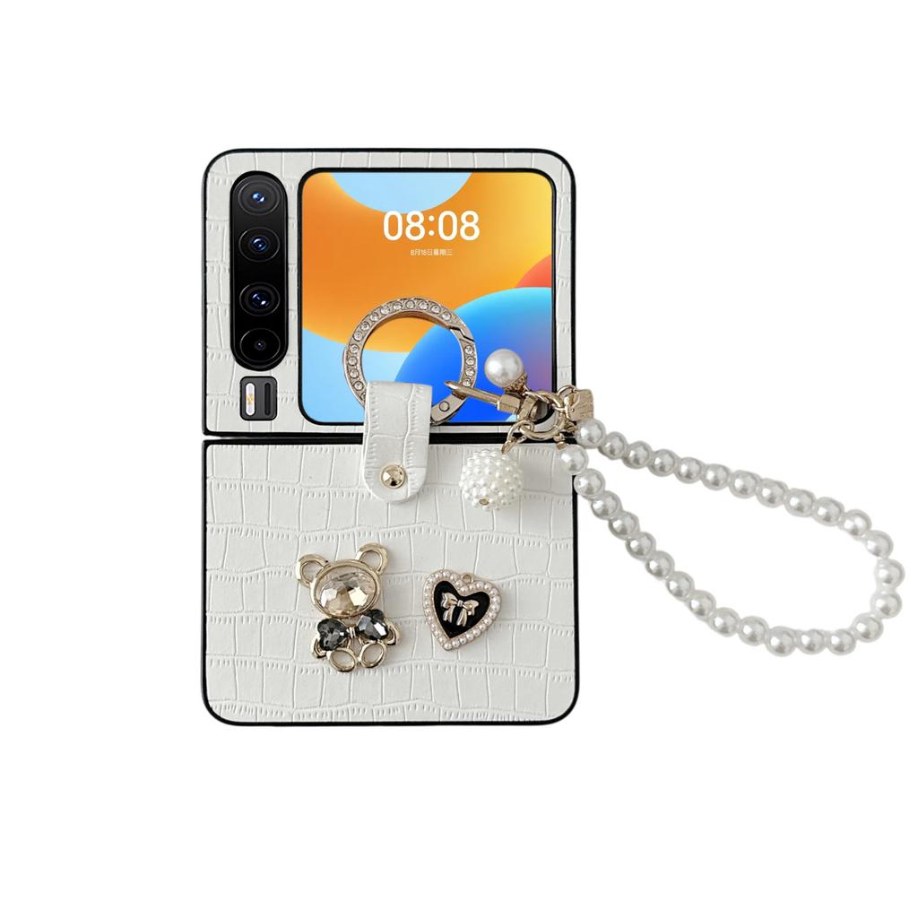 Stylish Huawei PuraX Mobile Phone Case Folding Bear Love Crocodile Rings Wristband Lanyard Case