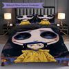 1PC Coraline Pattern Bedding Quilt Set Quilt Cover Pillowcase Home Decoration Birthday Gift (1 * Duvet Cover + 2 * Pillowcase, Without Core)