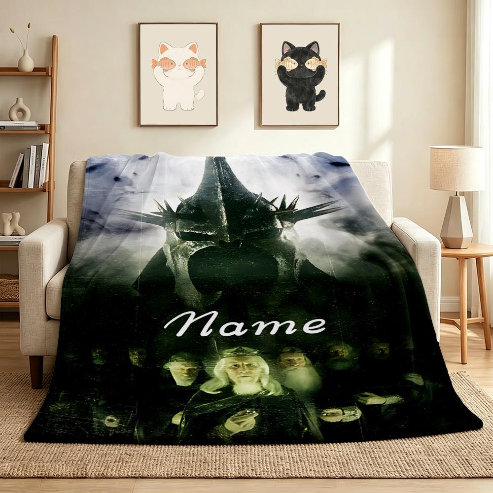 Custom Name Moonlit Forest Flannel Blanket Throw Blanket Soft Warm Sofa Bed home Decor Unique Gift