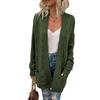 2026 Spring & Autumn Women's Mid-Length Cable Knit Cardigan Sweater