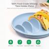 Silicone Taco Serving Tray Set of 2 Multi-Slot Non-Slip Holder for Soft Hard Tacos Dishwasher Safe Kitchen BBQ Versatile Plates