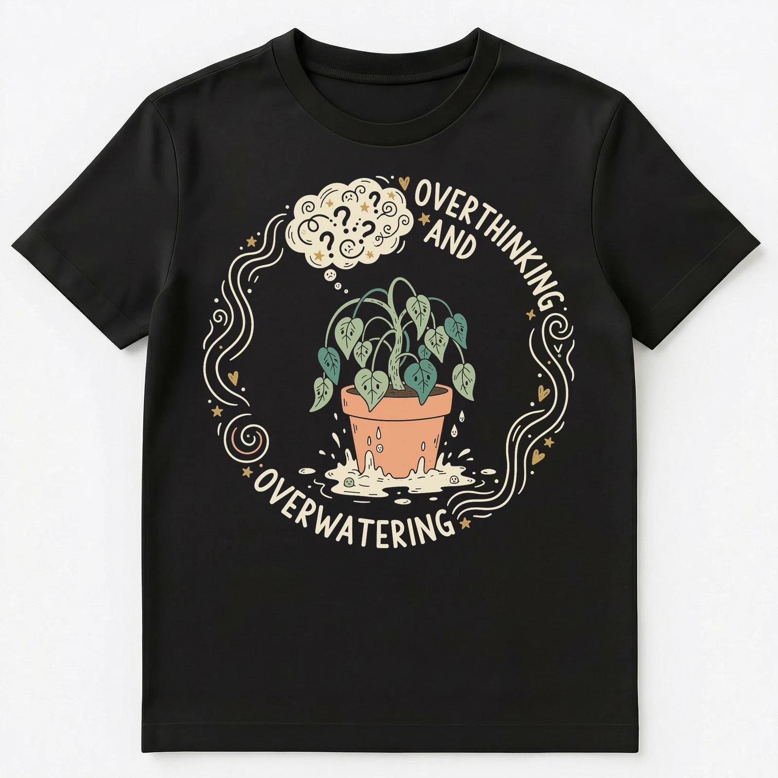Anxious Plants Overthinking Overwatering Mental Wellness Unisex T-Shirt S