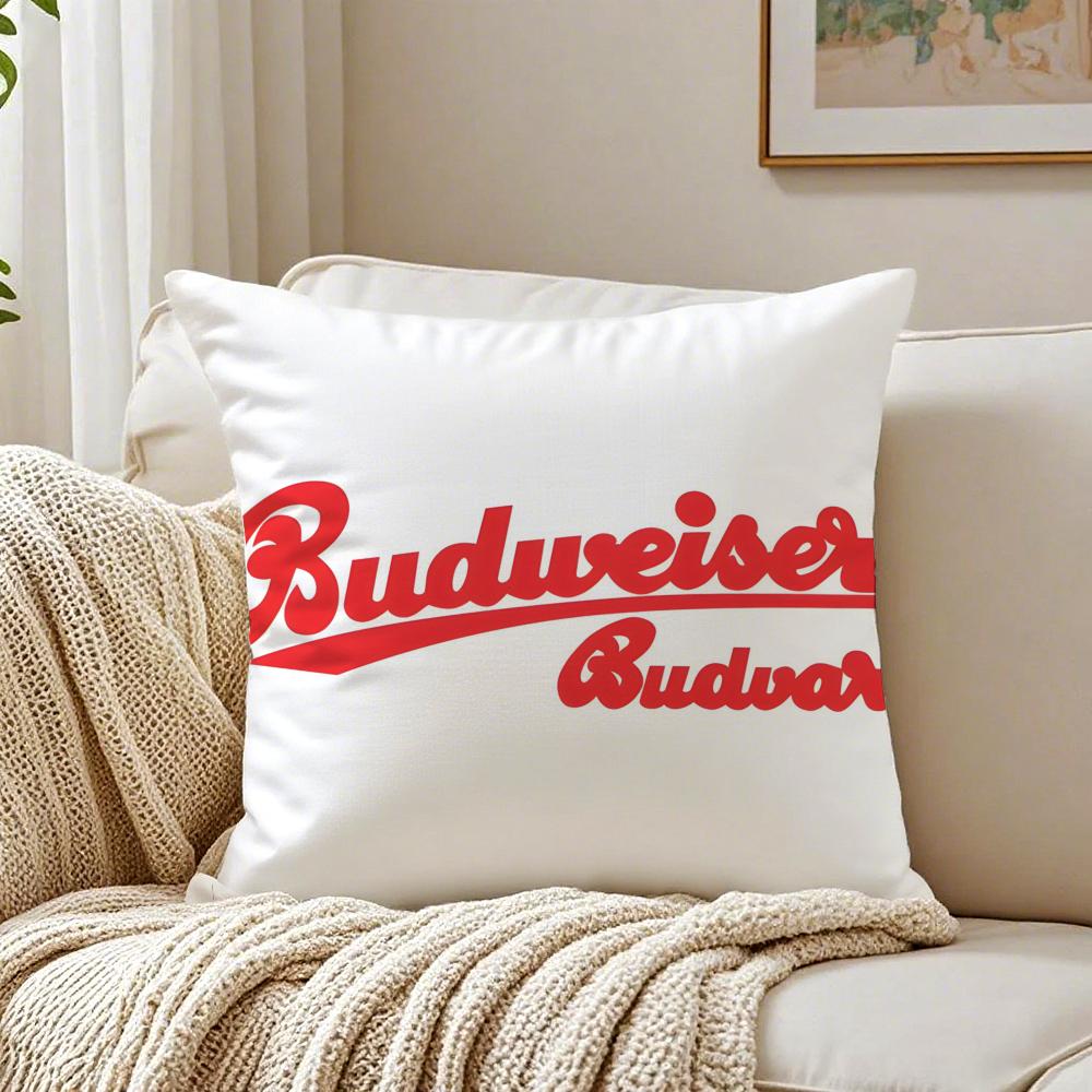 Beer Brand BBudweiser BBudvar Czech Cushion Cover Linen Pillowcase Soft  for Sofa Bed Home Room Decor