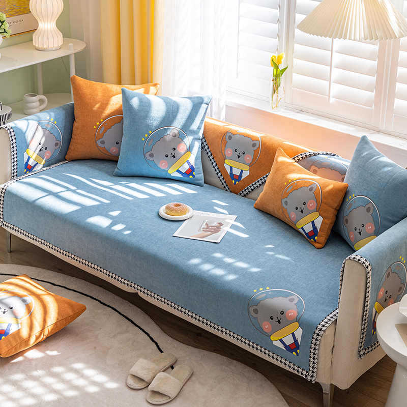 Sofa Cushion Universal Non-Slip In All Seasons French High-End Cartoon Seat Cushion Simple Sofa Cover Cover Cloth Backrest Towel