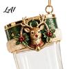 Exquisite Gold Edge Holiday Gifts Fillable Christmas Stocking Acrylic Ornament Transparent Candy Filled Tree Indoor Scene Hanging Props Decor Santa