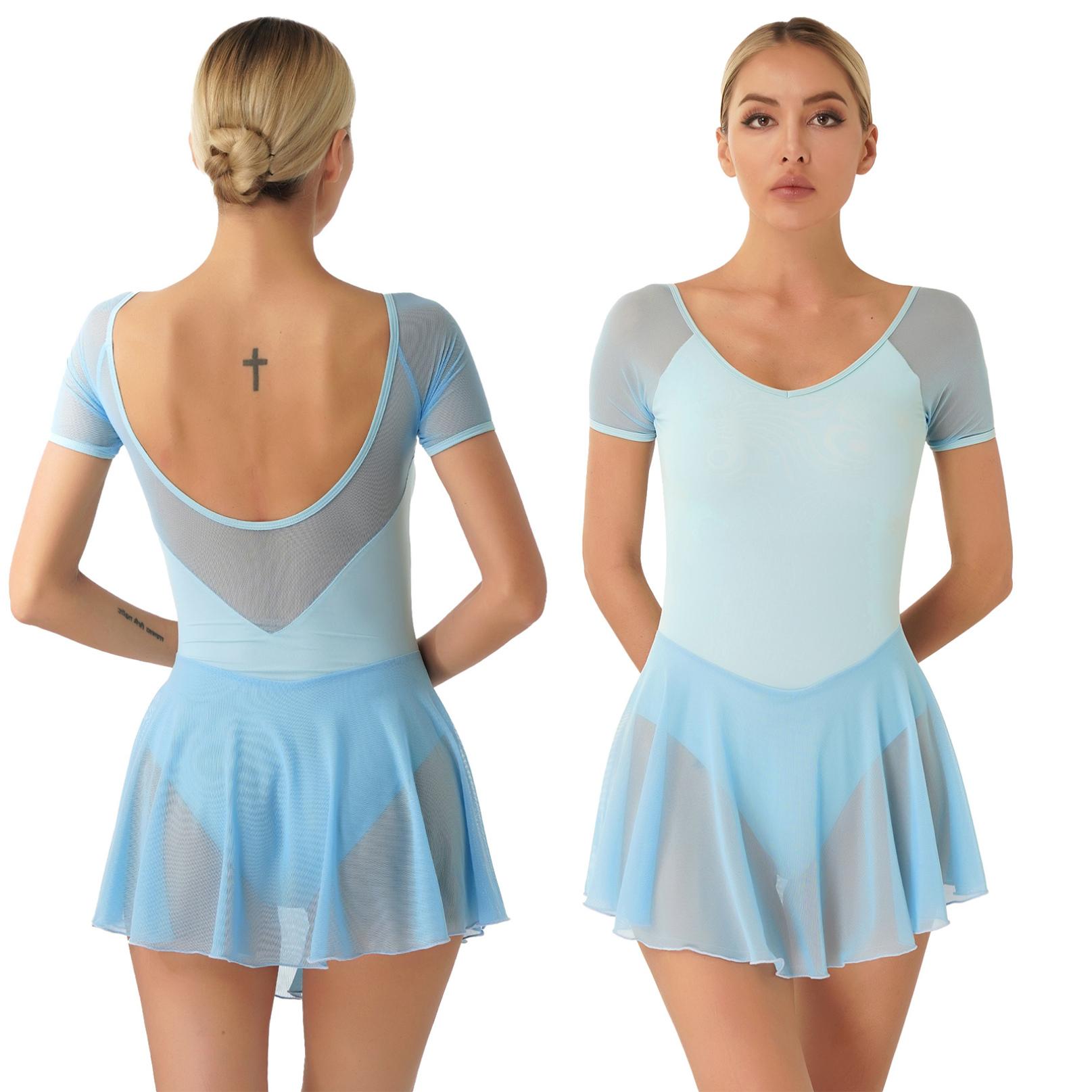 Inhzoy Dames volwassen gymnastiek rok maillots kunstschaatsen dansjurk voor ballet aerobics danskostuum M