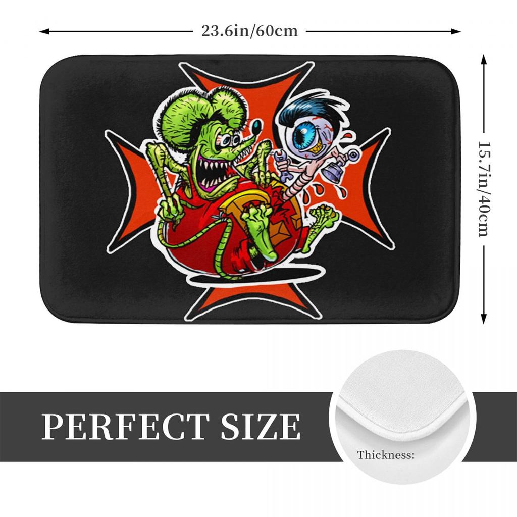 Rat Fink Chest Buster Anti-slip Doormat Floor Mat Absorbent Mat Carpet Rug for Kitchen Entrance Home Living room Footpad Mats