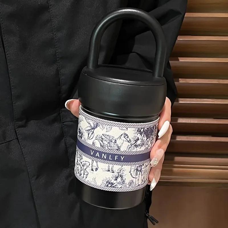 High Appearance Level Stainless Steel Thermos Cup Ins Female Simple Niche High-end Straight Drink Cup Water Cup