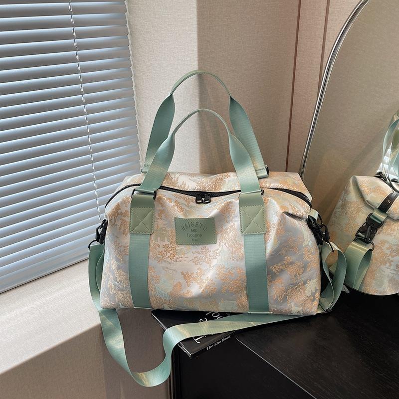 Dry Wet Separation Fashion Lightweight Large Capacity Travel Bag for Women, Portable Fitness Bag for Short Distance Luggage Travel Bag