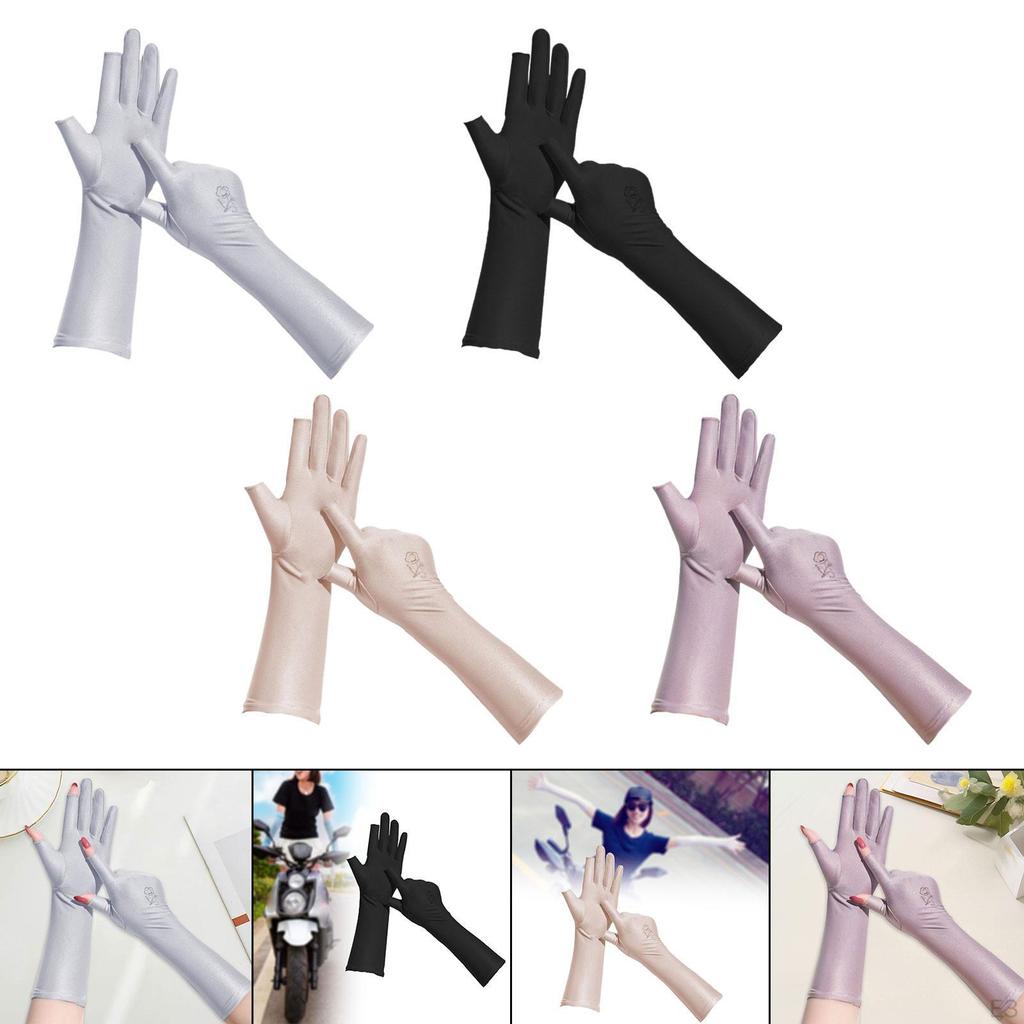 Sonnenschutzhandschuhe für Damen Vollfinger Verlängertes Handgelenk Sommer Sonnenschutz Radfahren