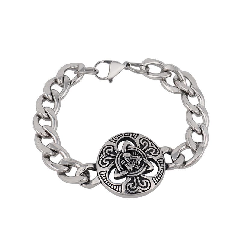 Retro Witch Knot Bracelet for Men Stainless Steel Viking Celtic Knot Bangle Trendy Jewelry Gift